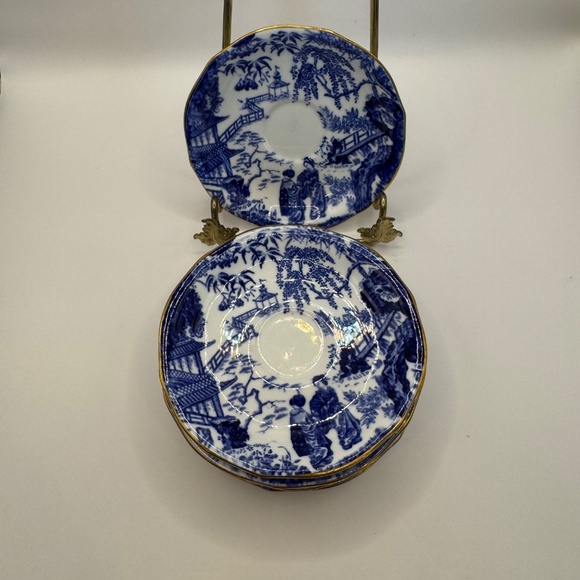 Royal Crown Derby Mikado Blue Saucer for Demitasse cup. Set of 6 dated 1935. - Picture 6 of 9